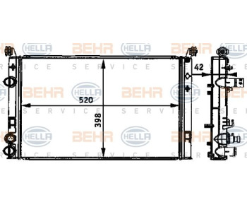 Радиатор, охлаждане на двигателя HELLA 8MK 376 721-381 за MERCEDES V (638/2) от 1996 до 2003