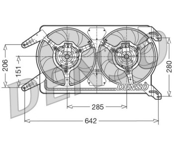 Вентилатор, охлаждане на двигателя DENSO DER05010 за MINI COOPER (R56) от 2005 до 2013