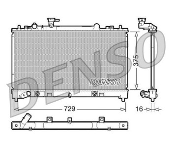 Радиатор, охлаждане на двигателя DENSO DRM45001 за MITSUBISHI LANCER V (CB_A, CD_A, CE_A) седан от 1991 до 1996