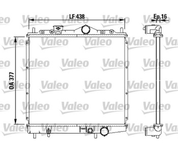 Радиатор, охлаждане на двигателя VALEO 731647 за MITSUBISHI LANCER V (CB_A, CD_A, CE_A) седан от 1991 до 1996