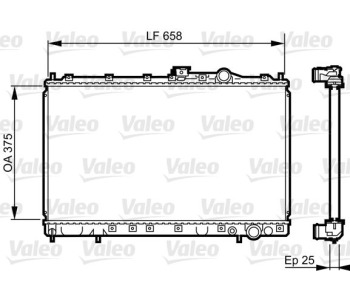 Радиатор, охлаждане на двигателя VALEO 731451 за MITSUBISHI LANCER V (CB_W, CD_W) комби от 1992 до 2003