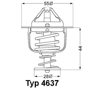 Термостат, охладителна течност BorgWarner (Wahler) 4637.88D за MITSUBISHI COLT V (CJ_, CP_) от 1995 до 2003