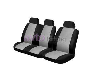 Калъфи за седалка предни черни/сиви 6 части VAN