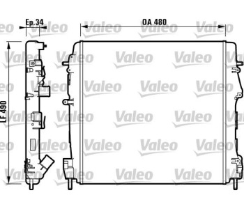 Радиатор, охлаждане на двигателя VALEO 732717 за RENAULT KANGOO I (KC0/1_) пътнически от 1997 до 2007