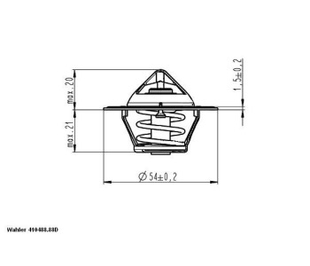 Термостат, охладителна течност BorgWarner (Wahler) 410488.88D за NISSAN MICRA III (K12) от 2002 до 2010