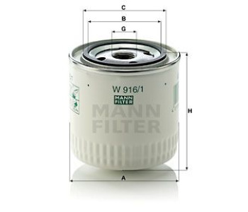 Маслен филтър MANN-FILTER W 916/1 за FORD P100 I от 1982 до 1987