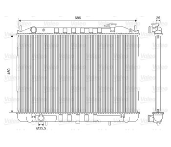 Радиатор, охлаждане на двигателя VALEO 701611 за NISSAN PICK UP (D22) от 1997