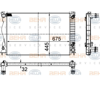 Радиатор, охлаждане на двигателя HELLA 8MK 376 737-091 за RENAULT MASTER III (EV, HV, UV) платформа от 2010