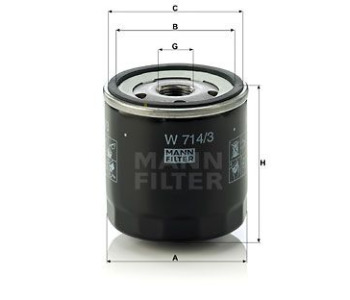 Маслен филтър MANN-FILTER W 714/3 за LANCIA KAPPA (838A) седан от 1994 до 2000