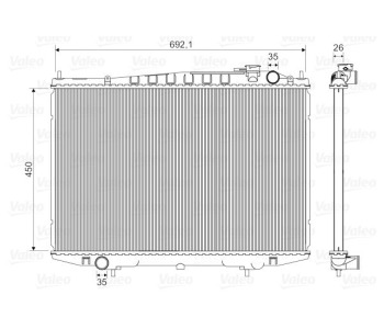 Радиатор, охлаждане на двигателя VALEO 735350 за NISSAN PICK UP (D22) от 1997