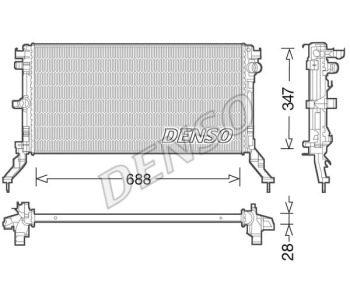Радиатор, охлаждане на двигателя DENSO DRM23096 за RENAULT TRAFIC II (FL) товарен от 2001 до 2014