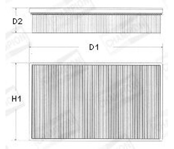 Въздушен филтър CHAMPION U567/606 за HYUNDAI H-1 товарен от 1997 до 2008