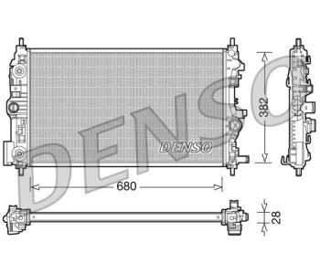 Радиатор, охлаждане на двигателя DENSO DRM20107 за OPEL INSIGNIA A (G09) хечбек от 2008 до 2017