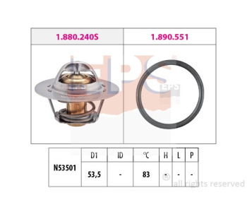 Термостат, охладителна течност EPS 1.880.654 за OPEL MOVANO (F9) товарен от 1999 до 2010