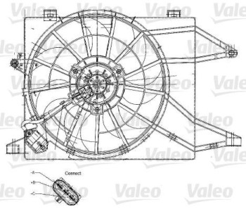 Вентилатор, охлаждане на двигателя VALEO 698344 за OPEL VECTRA B (J96) комби от 1996 до 2003