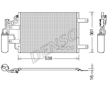 Кондензатор, климатизация DENSO DCN20030 за OPEL VECTRA B (J96) комби от 1996 до 2003