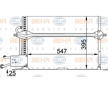 Кондензатор, климатизация HELLA 8FC 351 037-634 за OPEL VECTRA B (J96) комби от 1996 до 2003