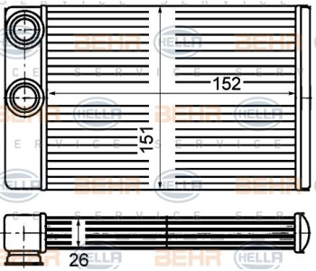 Радиатор, охлаждане на двигателя HELLA 8MK 376 700-371 за OPEL VIVARO A (E7) платформа от 2001 до 2014