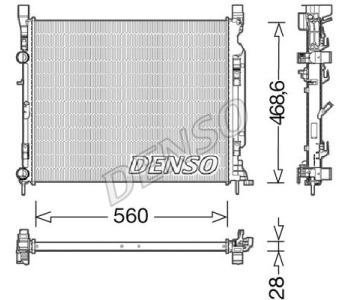 Радиатор, охлаждане на двигателя DENSO DRM23094 за RENAULT TRAFIC II (EL) платформа от 2001 до 2014