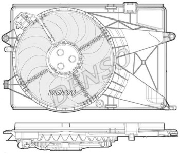 Вентилатор, охлаждане на двигателя DENSO DER21012 за PEUGEOT 206 (2A/C) хечбек от 1998 до 2009