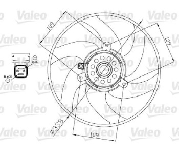 Вентилатор, охлаждане на двигателя VALEO 698375 за PEUGEOT 406 (8E/F) комби от 1996 до 2004