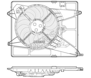 Вентилатор, охлаждане на двигателя DENSO DER21013 за PEUGEOT 607 (9D, 9U) от 2000 до 2010