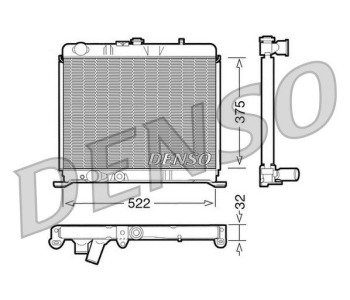 Радиатор, охлаждане на двигателя DENSO DRM23013 за RENAULT 19 II (D53_, 853_) Cabriolet от 1992 до 2001