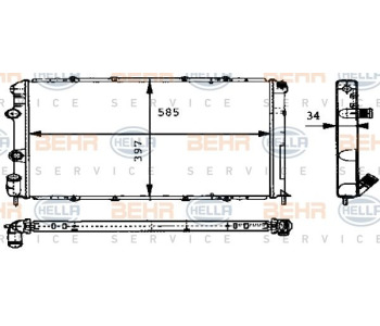 Радиатор, охлаждане на двигателя HELLA 8MK 376 716-601 за RENAULT 19 I (B/C53_) хечбек от 1988 до 1996