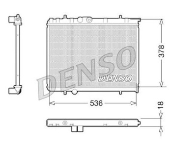Радиатор, охлаждане на двигателя DENSO DRM23006 за RENAULT 19 II (L53_) Chamade от 1992 до 2003