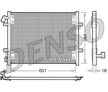 Кондензатор, климатизация DENSO DCN23008 за RENAULT KANGOO I (FC0/1_) EXPRESS товарен от 1997 до 2007