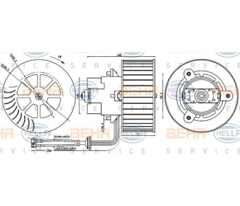 Вентилатор вътрешно пространство HELLA 8EW 009 158-311 за RENAULT CLIO I (B/C57_, 5/357_) от 1990 до 1998