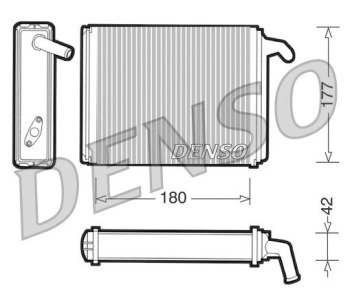 Топлообменник, отопление на вътрешното пространство DENSO DRR23001 за RENAULT CLIO II (BB0/1/2_, CB0/1/2_) от 1998 до 2005
