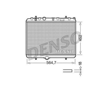 Радиатор, охлаждане на двигателя DENSO DRM23010 за RENAULT CLIO II (BB0/1/2_, CB0/1/2_) от 1998 до 2005
