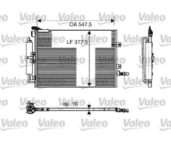 Кондензатор, климатизация VALEO 818166 за RENAULT CLIO III (KR0/1_) комби от 2008 до 2012