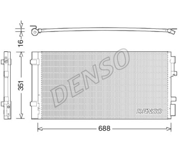 Кондензатор, климатизация DENSO DCN23040 за RENAULT CLIO III (BR0/1, CR0/1) от 2005 до 2012