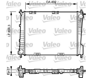 Радиатор, охлаждане на двигателя VALEO 734461 за RENAULT CLIO III (BR0/1, CR0/1) от 2005 до 2012