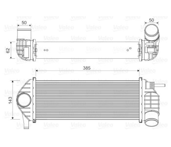 Интеркулер (охладител за въздуха на турбината) VALEO 818584 за RENAULT KANGOO II (FW0/1_) EXPRESS товарен от 2008