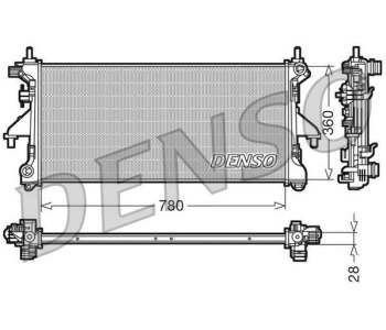 Радиатор, охлаждане на двигателя DENSO DRM23019 за RENAULT KANGOO I (KC0/1_) пътнически от 1997 до 2007