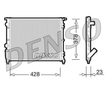 Радиатор, охлаждане на двигателя DENSO DRM23030 за RENAULT KANGOO I (KC0/1_) пътнически от 1997 до 2007