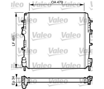 Радиатор, охлаждане на двигателя VALEO 732687 за RENAULT KANGOO I (KC0/1_) пътнически от 1997 до 2007