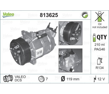 Компресор, климатизация VALEO 813625 за RENAULT VEL SATIS (BJ0_) от 2002
