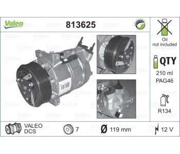 Компресор, климатизация VALEO 813625 за RENAULT ESPACE IV (JK0/1_) от 2002 to 2014