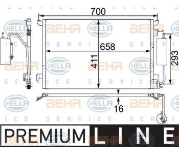 Кондензатор, климатизация HELLA 8FC 351 304-241 за RENAULT LAGUNA III (BT0/1) от 2007 до 2015