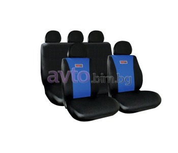 Калъфи за седалка синьо/черни GT 10 части