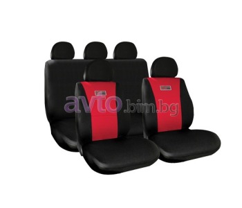 Калъфи за седалка червено/черни GT 10 части