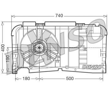 Вентилатор, охлаждане на двигателя DENSO DER23002 за RENAULT MEGANE II (LM0/1_) седан от 2003 до 2010