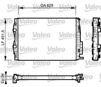 Радиатор, охлаждане на двигателя VALEO 734438 за RENAULT GRAND SCENIC II (JM0/1_) от 2004 до 2009