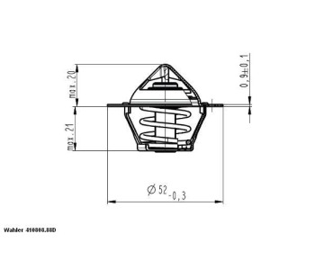 Термостат, охладителна течност BorgWarner (Wahler) 410808.88D за ROVER 100 METRO (XP) от 1989 до 1998