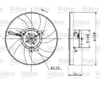 Вентилатор, охлаждане на двигателя VALEO 698358 за SEAT IBIZA II (6K1) от 1993 до 1999