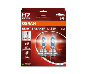 Крушки H7 12V 55W NIGHT BREAKER Laser 150% - Osram